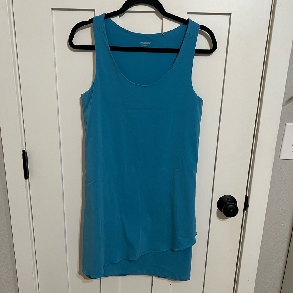 Toad&Co Teal Blue Sleeveless Layered Shift Dress